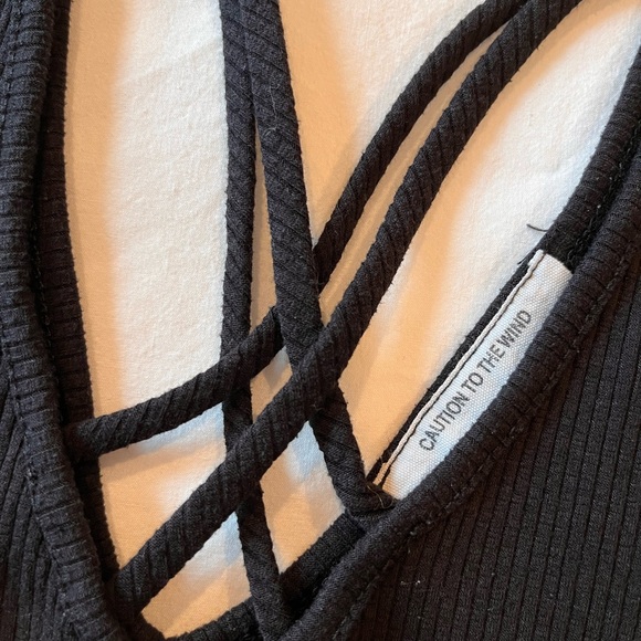 Black Ribbed Tank Top - Picture 2 of 2